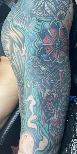 Explore brick tattoo ideas, creative tattoo ideas in Shippensburg, available at LAZY WIZARD TATTOOS