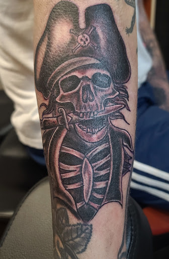 Explore birthday date tattoo ideas, creative tattoo ideas in Frisco, available at Frisco Tattoo Company - Steel PaintBrush