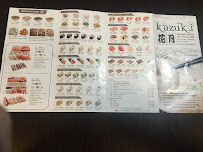 Kazuki à Paris menu
