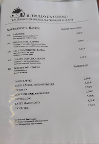 Menu du Ristorante II Trullo da Cosimo à Herford