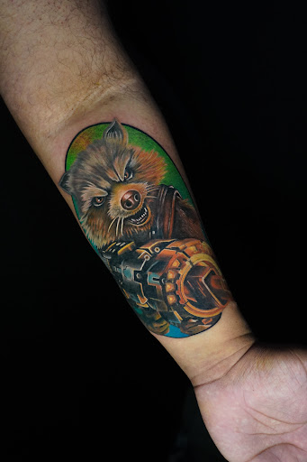 Explore blue flame tattoo ideas, creative tattoo ideas in New York, available at Red Baron Ink Tattoo and Piercing