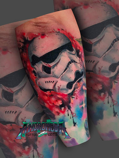 Explore family leg tattoo ideas, creative tattoo ideas in Ballston Spa, available at Andromeda Tattoo and Arts