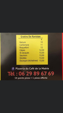 Carte du Cafe de la Mairie à Chatuzange-le-Goubet