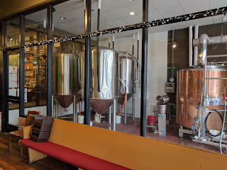 A row of beer taps