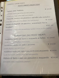 Menu du Antica Trattoria L'Aquila à Siena