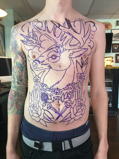 Explore male arm tattoo ideas, creative tattoo ideas in Houghton, available at Bramble & Stag Tattoo Parlour