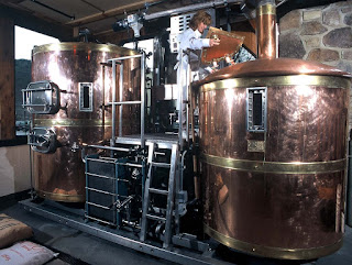 A row of beer taps