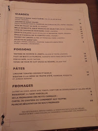 Café Blanc à Paris menu
