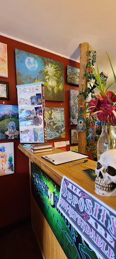 Explore electric guitar tattoo ideas, creative tattoo ideas in Pahoa, available at Electric Jungle Tattoo