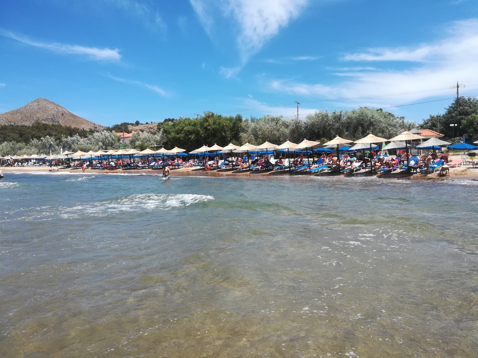 Photo of Paralia Richa Nera backed by cliffs