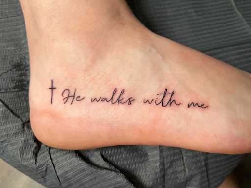Explore trapezius tattoo ideas, creative tattoo ideas in Northern Cambria, available at Chey Kline Tattoos LLC
