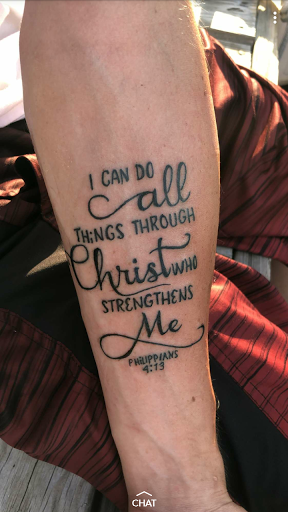 Explore font tattoo ideas, creative tattoo ideas in Louisburg, available at Lewter Tattoos and Piercing