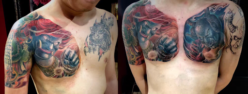 Find leg tattoo ideas for guys for your next unique tattoo in Los Angeles at Hailin Tattoo Studio