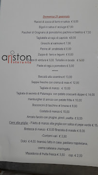 Ristorante Ariston pizzeria à Padua carte