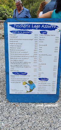 Carte du Lago Azzurro ristorante pizzeria parco giochi à San Pietro Mussolino