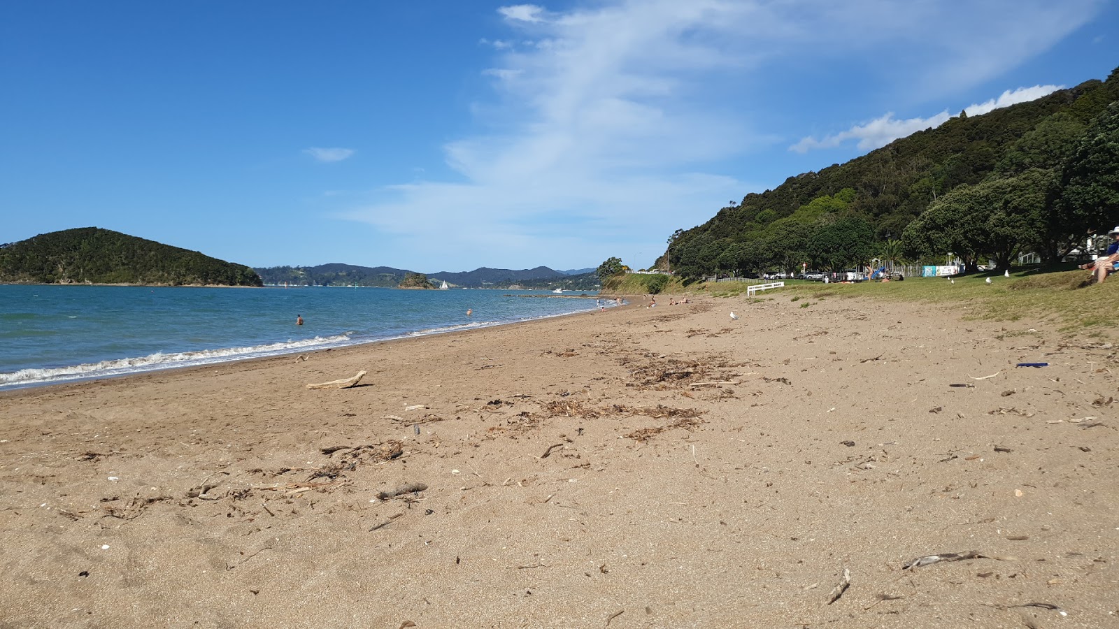 Fotografija Paihia Beach z svetel pesek površino