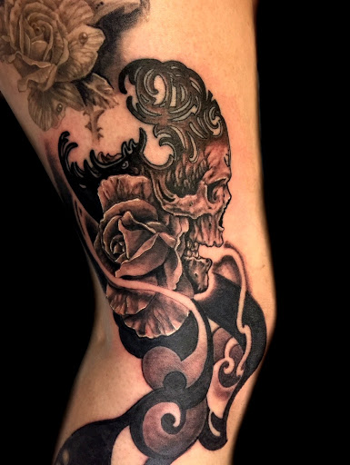 Explore blackout hand tattoo ideas, creative tattoo ideas in Ilion, available at Stellar Studio Tattoo