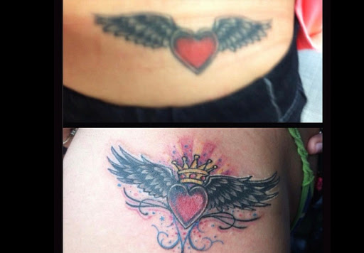 Explore feminine sleeve tattoo ideas, creative tattoo ideas in Scarsdale, available at Damm Nice Tattoo & Body Art