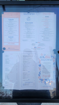 Menu / carte de Razowski & Popeille - restaurant Issy-les-Moulineaux à Issy-les-Moulineaux