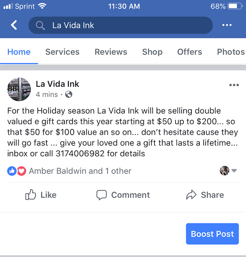 Tattoo Shop «La Vida Ink», reviews and photos, 4602 N Franklin Rd, Indianapolis, IN 46226, USA