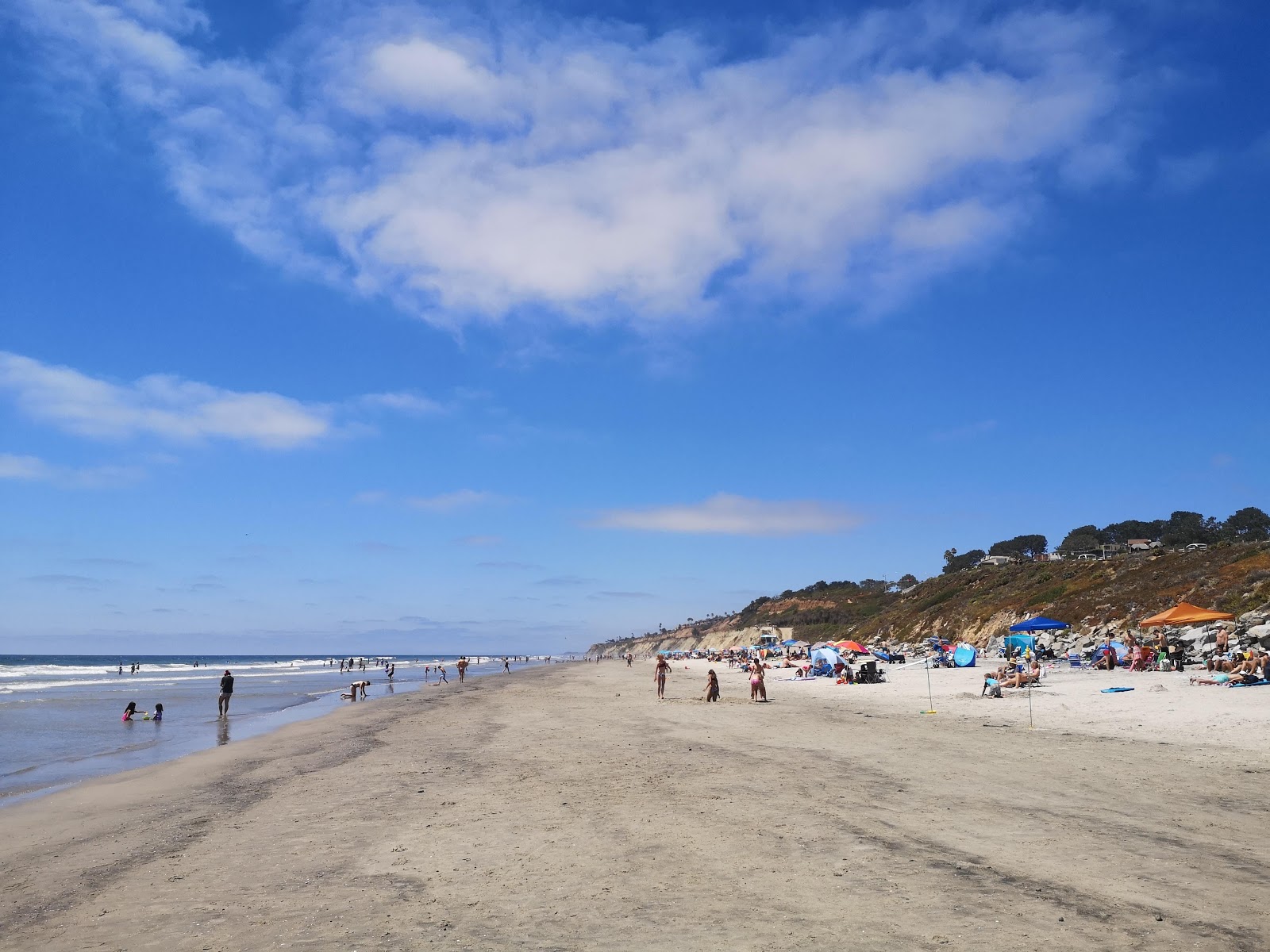 Foto di Torrey Pines beach con una superficie del sabbia beige