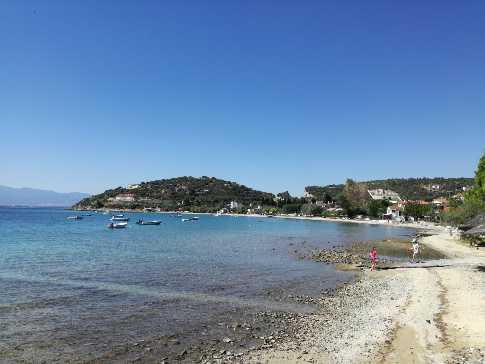 Foto von Agia Kyriaki beach mit kleine, beiger kiesel Oberfläche