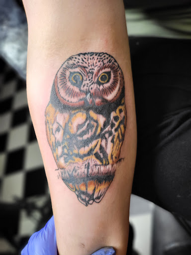 Explore blue bird tattoo ideas, creative tattoo ideas in Olney, available at Barons Ink
