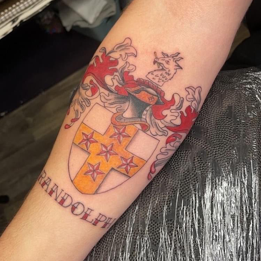 Explore family initials tattoo ideas, creative tattoo ideas in Goose Creek, available at Red Kirin Tattoo