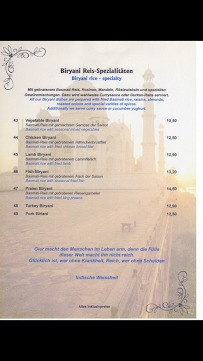 Shiva Palace à Amberg menu