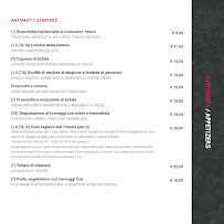 Menu / carte de La Bistecca - Osteria Fiorentina à Florence