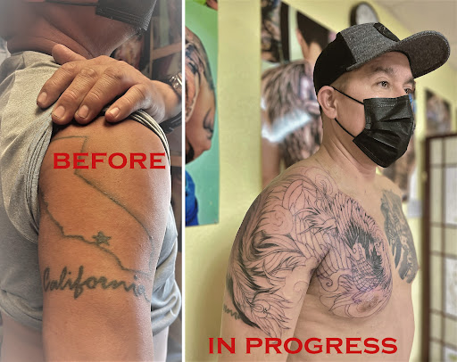 Explore women's cover up tattoo ideas, creative tattoo ideas in Garden Grove, available at Anna Hang Tattoo