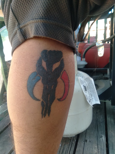 Explore guy thigh tattoo ideas, creative tattoo ideas in Council Bluffs, available at Skin Mechanix Inkorpar8ted