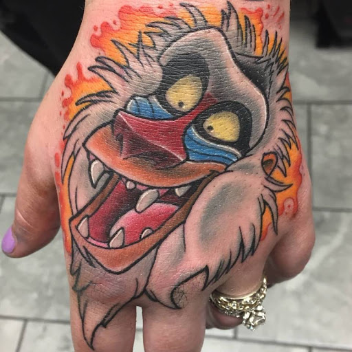 Explore pink panther tattoo ideas, creative tattoo ideas in Palmyra, available at Muse Tattoo & Body Piercing