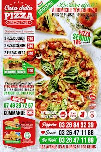 Menu / carte de casa della pizza à Reims