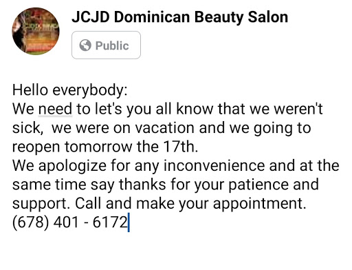 Beauty Salon «JCJD DOMINICAN BEAUTY SALON», reviews and photos, 2535 Hickory Grove Rd NW, Acworth, GA 30101, USA