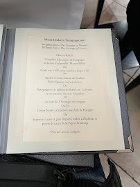 Restaurant le cheval Noir à Beaune menu