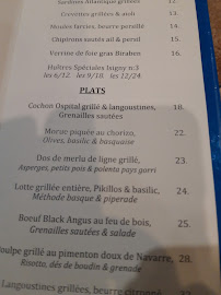 Restaurant basque Arrantzaleak L'auberge aux Poissons à Ciboure (la carte)