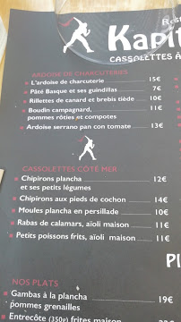 Restaurant Kapito Café à Bayonne (le menu)