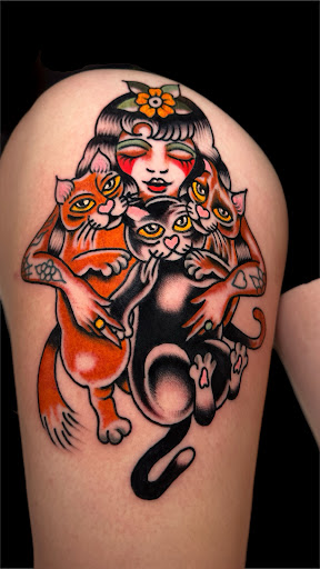 Explore demonic tattoo ideas, creative tattoo ideas in Johnson City, available at Gold Cross Tattoo Co.