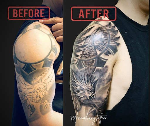 Explore neck tattoo ideas men, creative tattoo ideas in Garden Grove, available at Anna Hang Tattoo