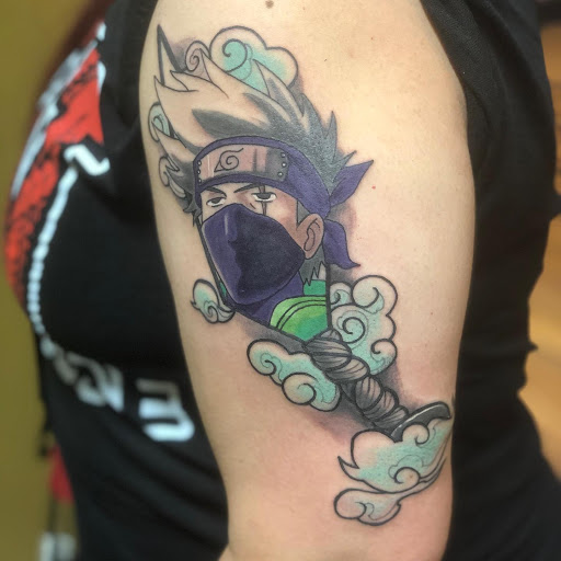 Explore mens chest tattoos ideas, creative tattoo ideas in Goose Creek, available at Red Kirin Tattoo