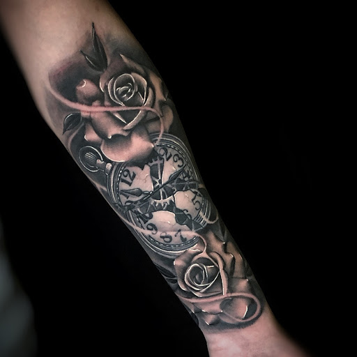 Explore tattoo ideas for grandparents, creative tattoo ideas in Stockbridge, available at Black Rose Tattoo Collective