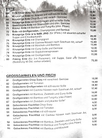 Carte du China-Restaurant Nanjing à Herzberg am Harz