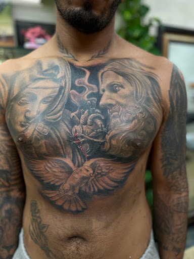 Explore drum tattoo ideas, creative tattoo ideas in Astoria, available at Xolotl Tattoo Gallery