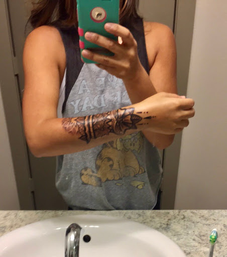 Explore lion chest tattoo ideas, creative tattoo ideas in Forney, available at Supernatural Tattoo Studio