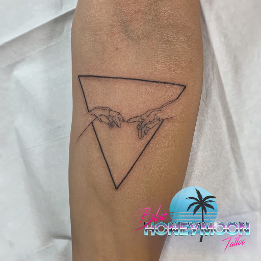Explore word finger tattoo ideas, creative tattoo ideas in Islip, available at Blue Honeymoon Tattoo
