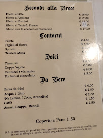Menu du Trattoria dai Brinzelloni à Sansepolcro
