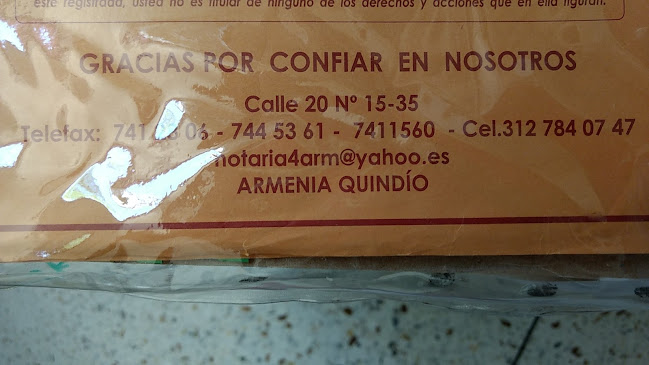Teléfono de NOTARIA CUARTA - ARMENIA