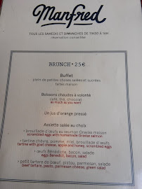 Manfred à Paris menu