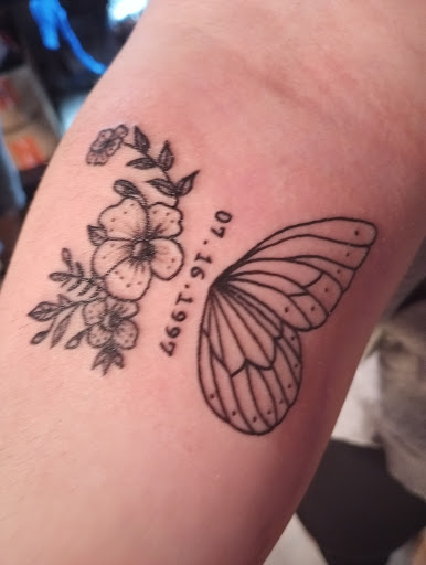 Explore acoustic guitar tattoo ideas, creative tattoo ideas in Peckville, available at The Chaotic Cauldron Tattoos and More